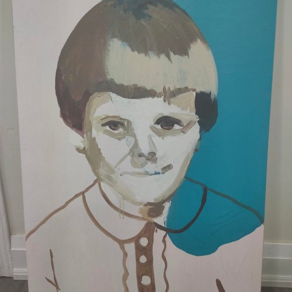 Exquisite Boy Portrait Painting on Wood - 24" x 36" - Picture 4 of 4